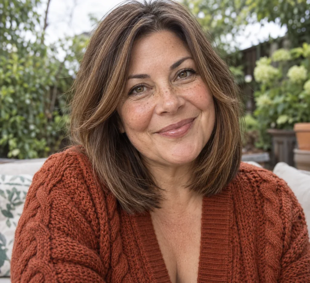The Blunt Lob with Face-Framing Feathering