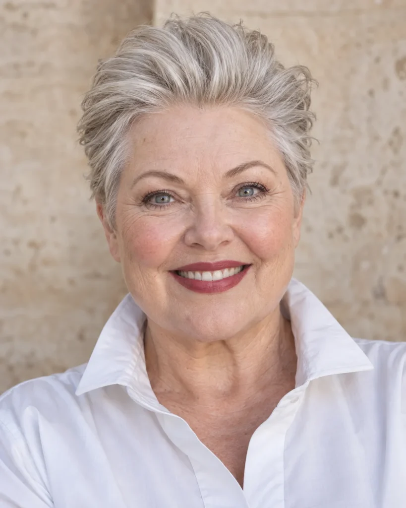 The Brushed-Back Pompadour Pixie