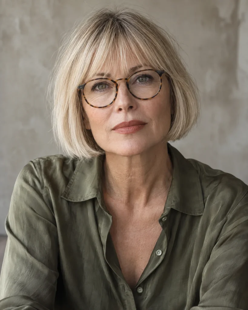 The Chin-Length French Bob with Wispy Fringe