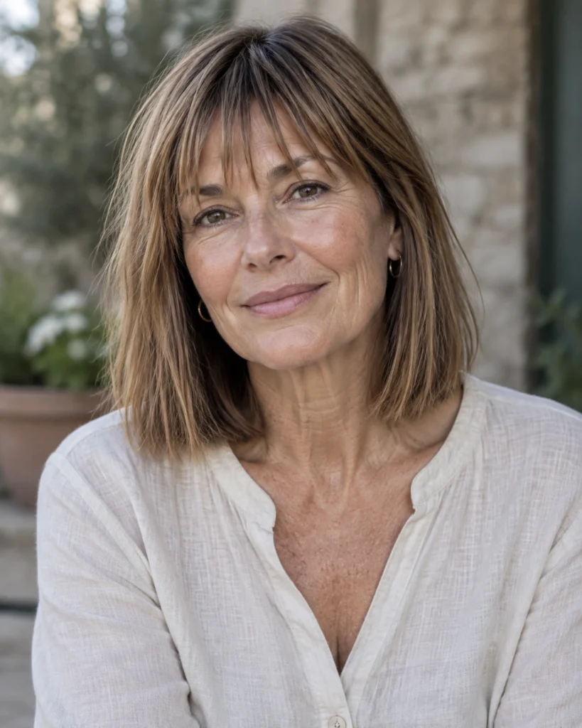 The Collarbone Cut with Choppy Piecey Bangs