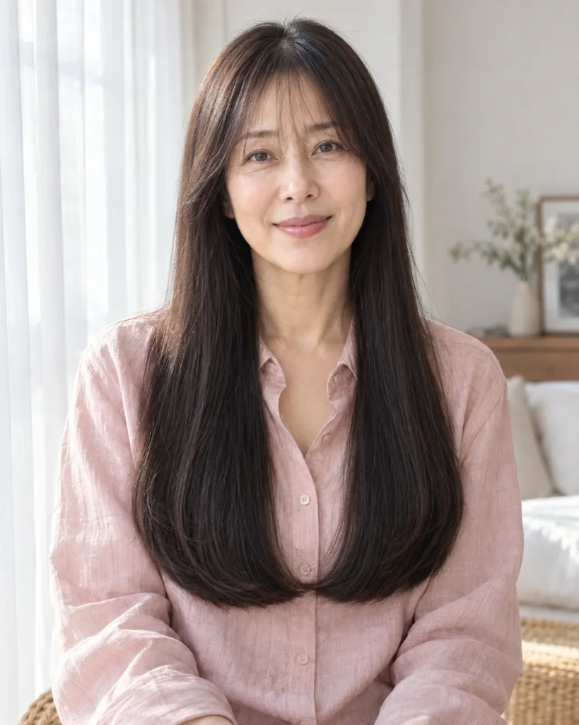 The Full-Perimeter U-Cut with Korean Air Bangs