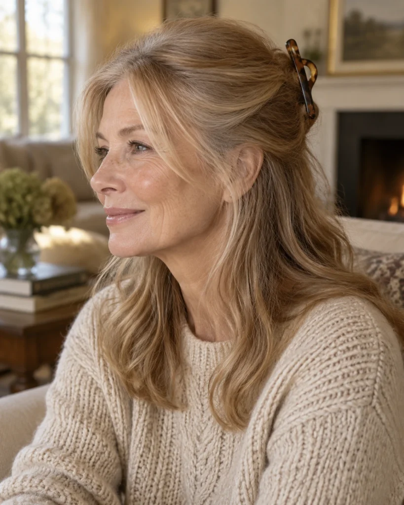 The Half-Up Bouffant with French Pin