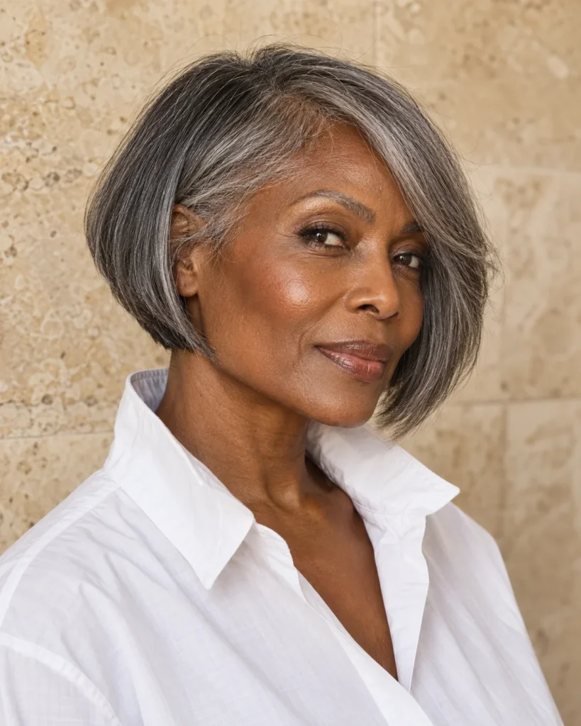 The Inverted Bob with Side-Swept Bangs