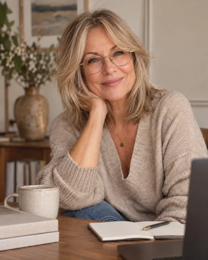 The Layered Lob with Soft Curtain Bangs