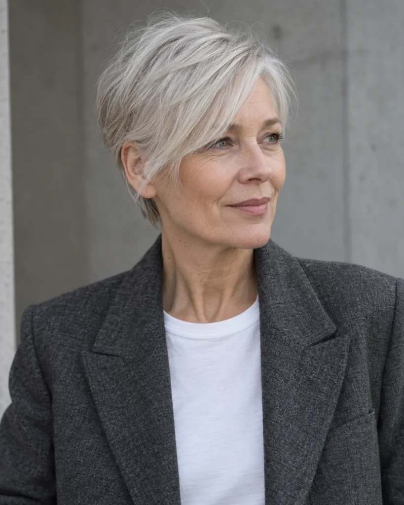 The Long Pixie with Side-Swept Fringe