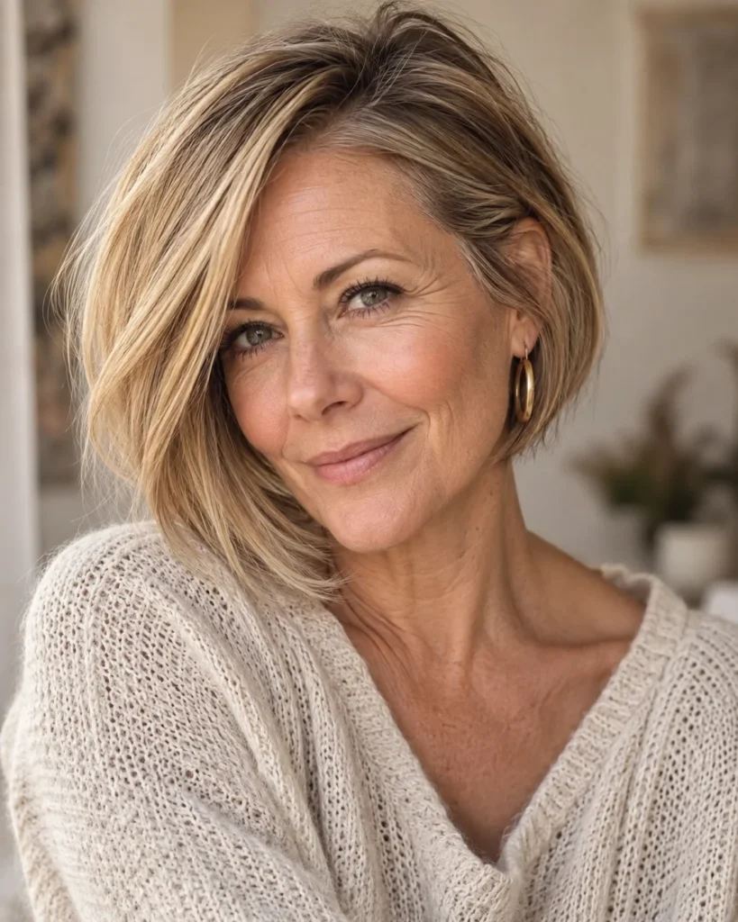 The Side-Parted Asymmetrical Bob