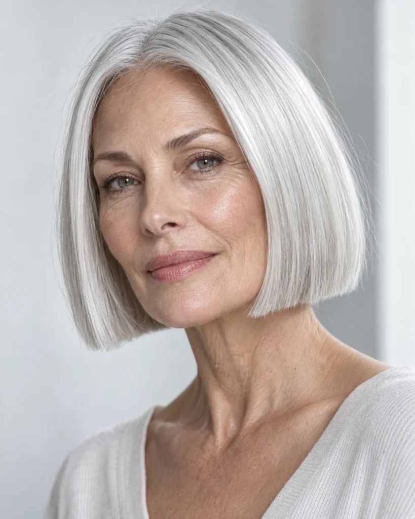 The Sleek Glass-Shine Blunt Bob