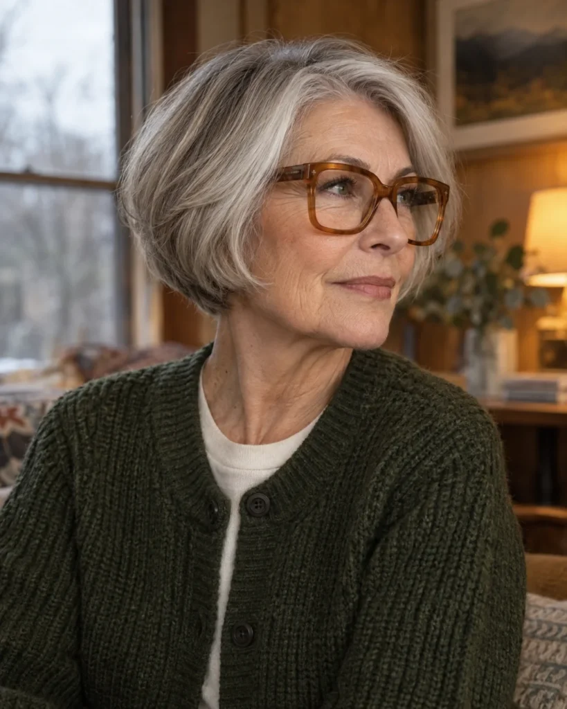 The Soft Curved Wedge Bob with Specs