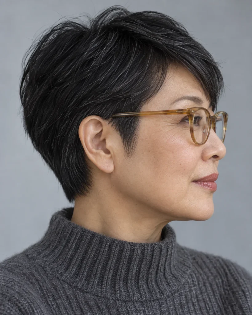 The Tapered Pixie with Blended Sideburns
