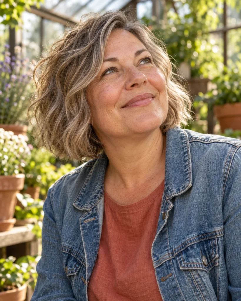 The Air-Dried Wavy Layered Bob