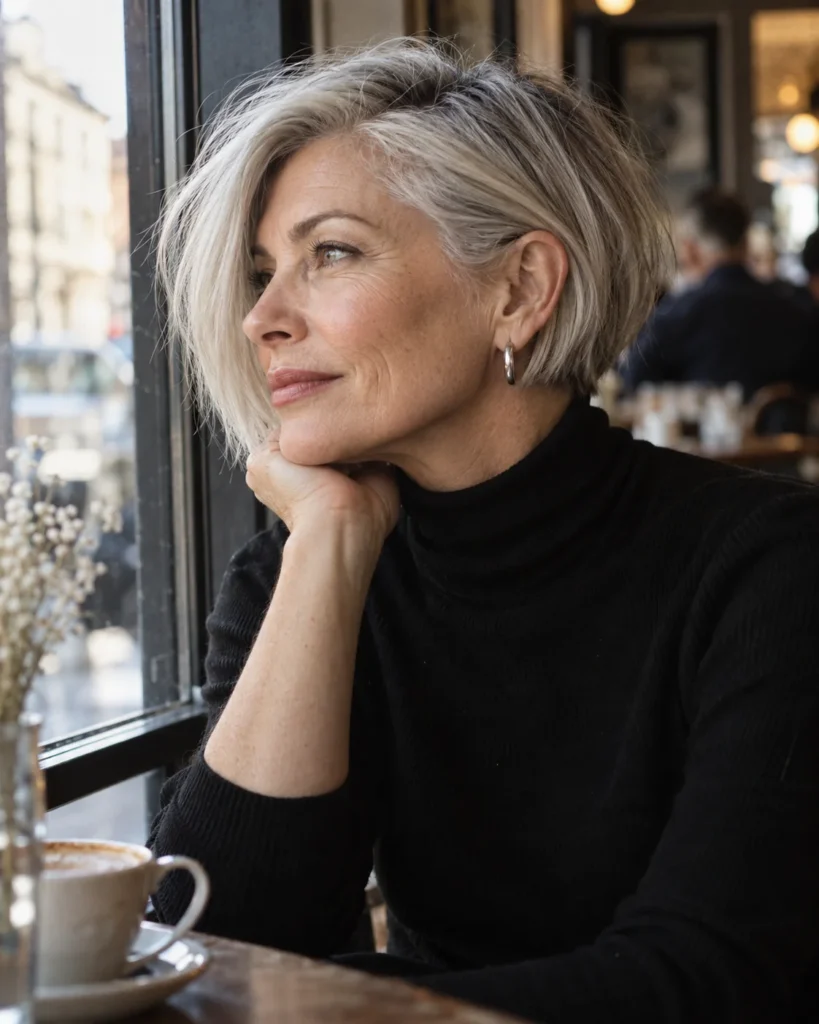 The Asymmetrical Bob with Deep-Parted Fringe