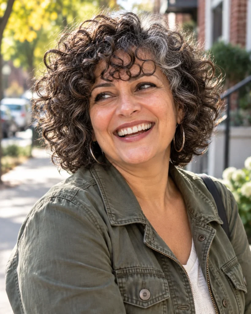The Deconstructed Curly Bob with Curly Bangs
