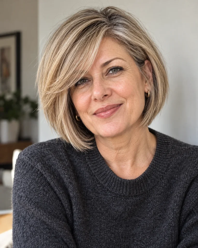 The Sleek Graduated Bob with Tapered Side Bangs